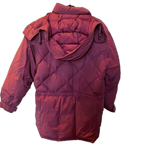 Eddie Bauer Women's Goose Down Puffer Coat Mauve Large Hooded - Picture 2 of 16